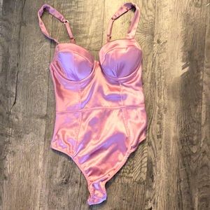 Metallic rose color top/lingerie top